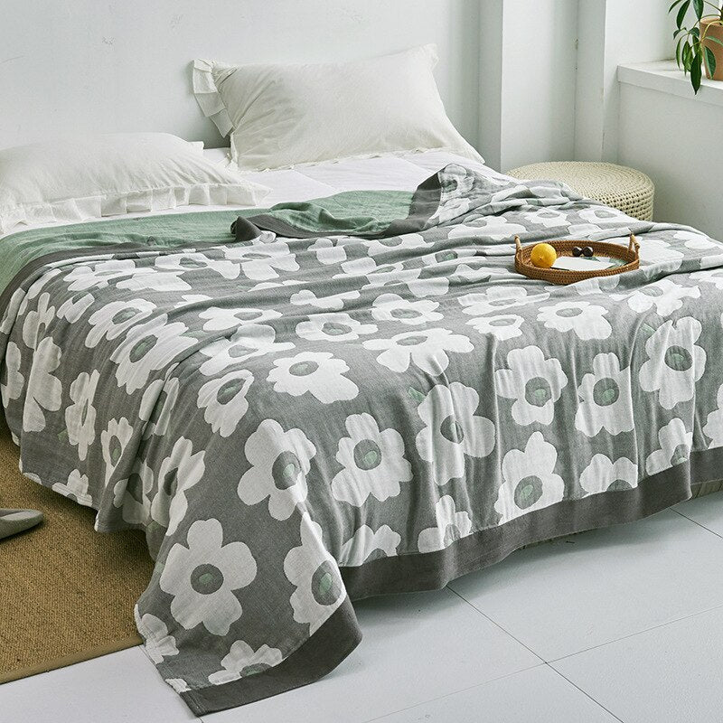 All-Season Cotton Throw Blanket – Japanese-Inspired Coverlet for Bed, Couch & Home Comfort | Thomler