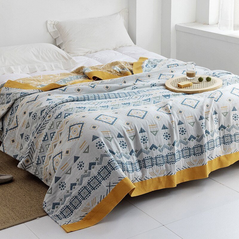 All-Season Cotton Throw Blanket – Japanese-Inspired Coverlet for Bed, Couch & Home Comfort | Thomler