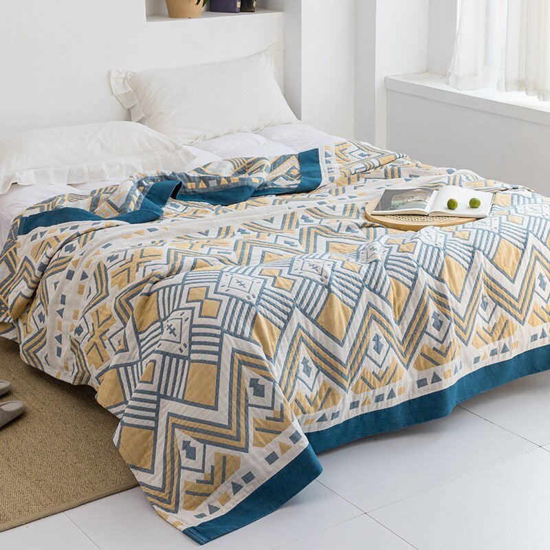 All-Season Cotton Throw Blanket – Japanese-Inspired Coverlet for Bed, Couch & Home Comfort | Thomler