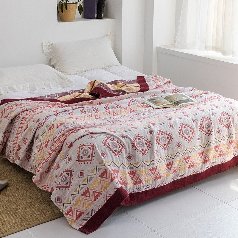 All-Season Cotton Throw Blanket – Japanese-Inspired Coverlet for Bed, Couch & Home Comfort | Thomler