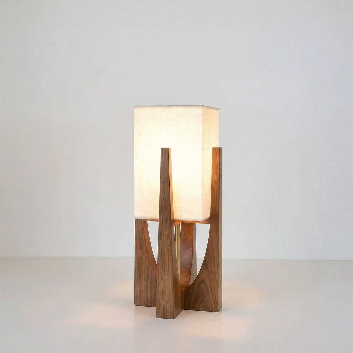 Japanese-Inspired Floor Lamp with Fabric Shade & Wood Base – Warm LED Accent for Living Room, Bedroom & Reading Nook | Thomler