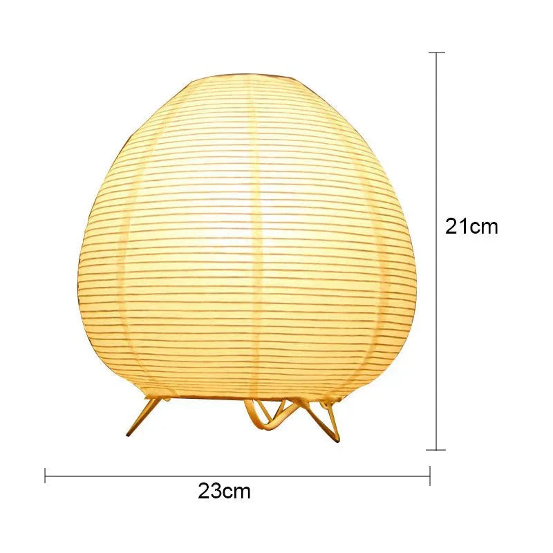 Table Lamp Paper Aluminium 21.0 x 23.0 cm Natural Bedroom Bedside Warm Light Japandi Living Room Reading Lamp | Thomler