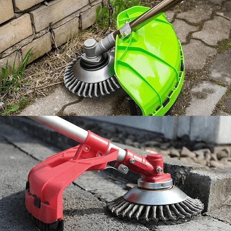 Steel Wire Weed Trimmer Attachment for String Trimmers – 36-Bristle Brush Head for Edging & Tough Weeds – 6 in Diameter | Thomler