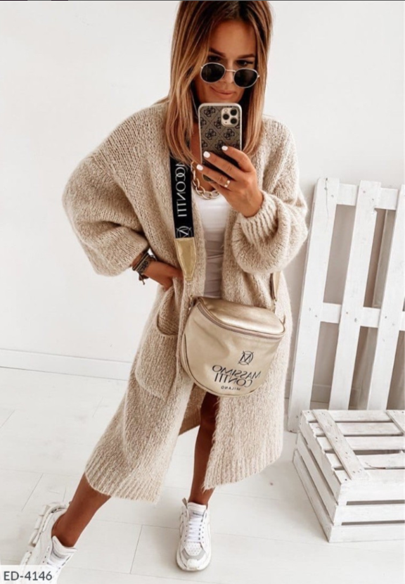 Open-Front Cardigan Sweater with Side Pockets for Women – Lightweight Knit Long Sleeve Layering Piece for Fall & Winter | Thomler