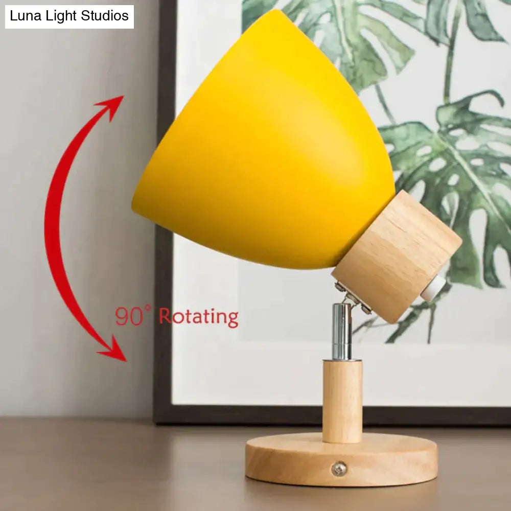 Wall-Mount Reading Sconce with Wood Accent & Adjustable Arm for Bedroom, Living Room & Home Office | Thomler