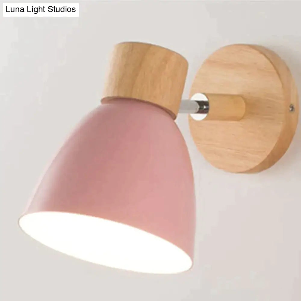 Wall-Mount Reading Sconce with Wood Accent & Adjustable Arm for Bedroom, Living Room & Home Office | Thomler