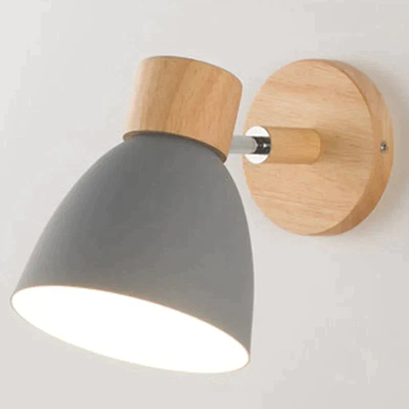 Wall-Mount Reading Sconce with Wood Accent & Adjustable Arm for Bedroom, Living Room & Home Office | Thomler