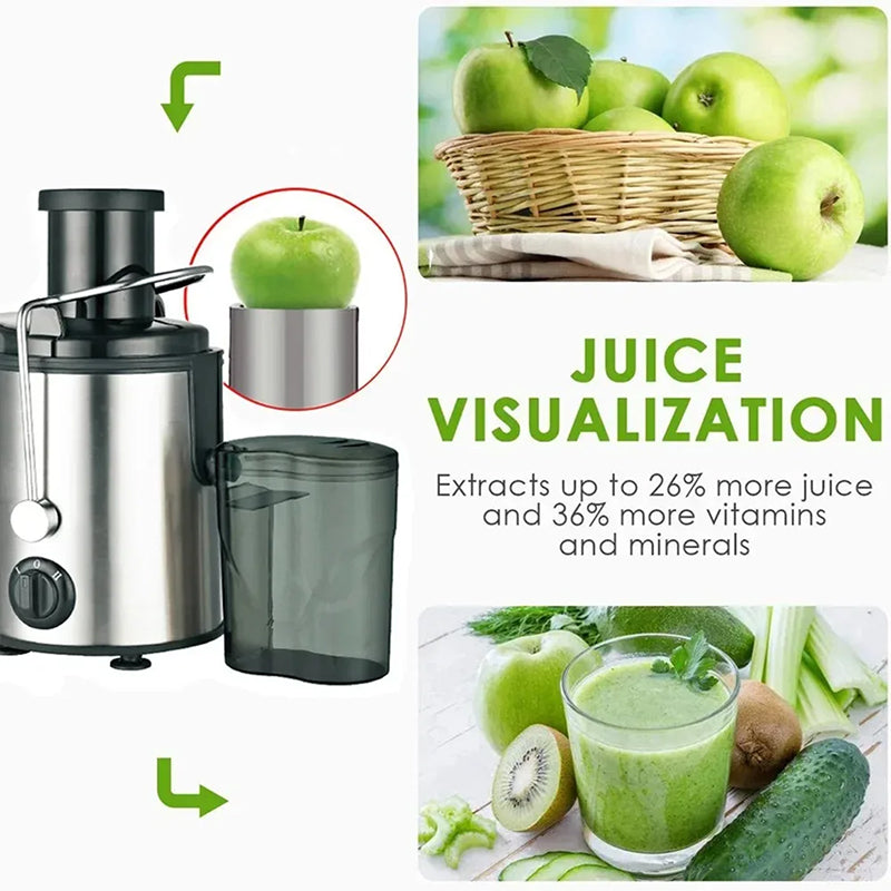High-Power Centrifugal Juice Extractor with Wide-Mouth Feeder & 2-Speed Control for Whole Fruits & Vegetables – 800W Motor | Thomler