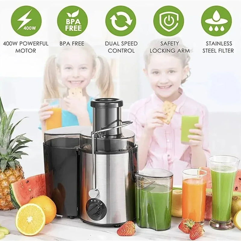 High-Power Centrifugal Juice Extractor with Wide-Mouth Feeder & 2-Speed Control for Whole Fruits & Vegetables – 800W Motor | Thomler