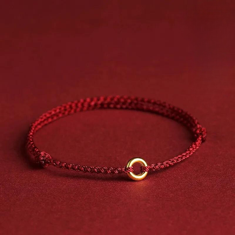 Adjustable Red String Bracelet with Protective Beads for Spiritual Defense & Good Luck Charm | Handcrafted Cord Jewelry | Thomler
