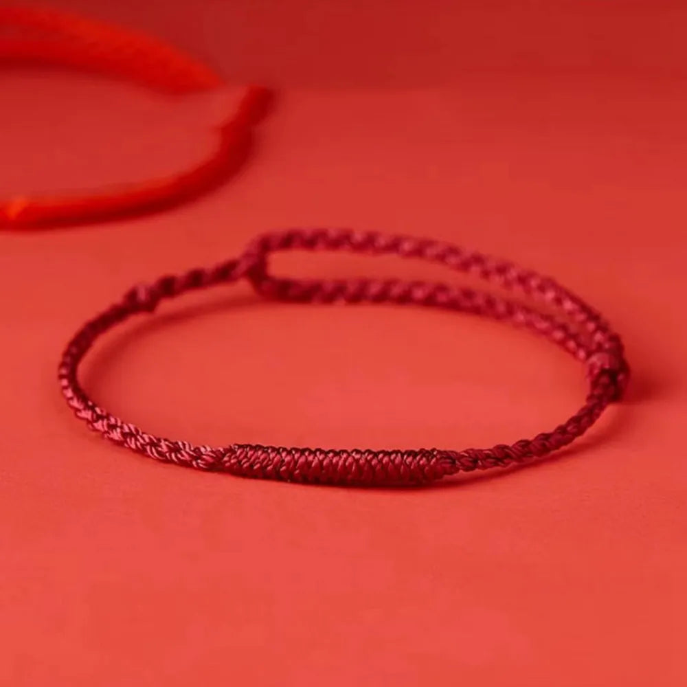 Adjustable Red String Bracelet with Protective Beads for Spiritual Defense & Good Luck Charm | Handcrafted Cord Jewelry | Thomler