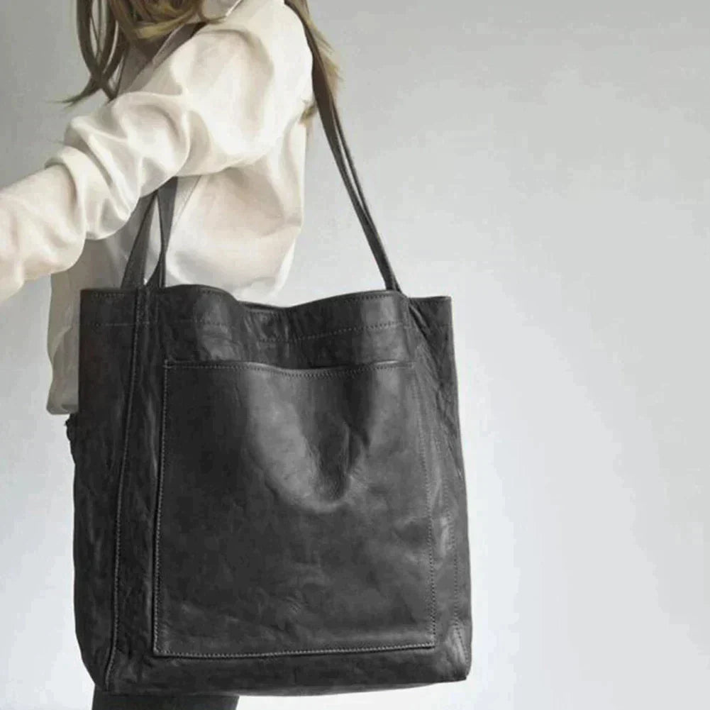 Women's Faux Leather Handbag with Interior Organizer Pockets | Versatile Tote for Work & Everyday | Structured Shoulder Bag in Classic | Thomler