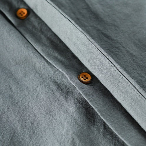 Men's Cotton Linen Button-Down Shirt – Traditional Asian Inspired Design for Casual & Semi-Formal Wear | Thomler