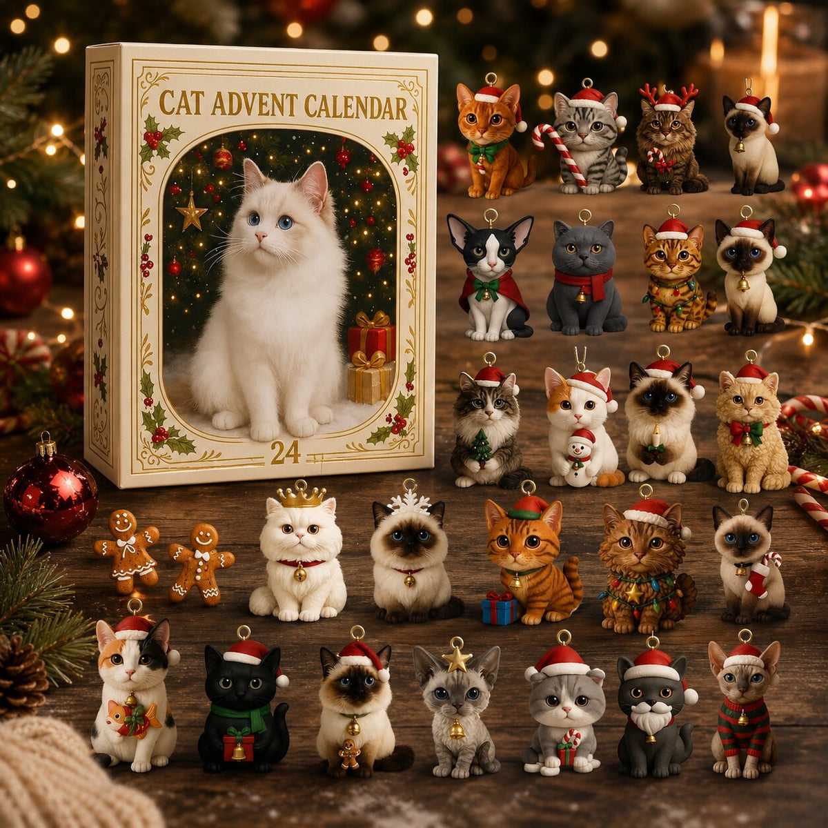 Feline Holiday Countdown Calendar 2026 – 24 Days of Cat-Themed Surprises for Christmas | Thomler