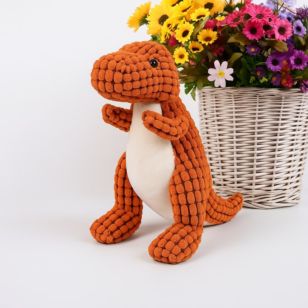 Dinosaur Dog Chew Toy - Heavy Duty Plush for Aggressive Chewers - Dental Care & Interactive Play for Puppies & Large Dogs | Thomler