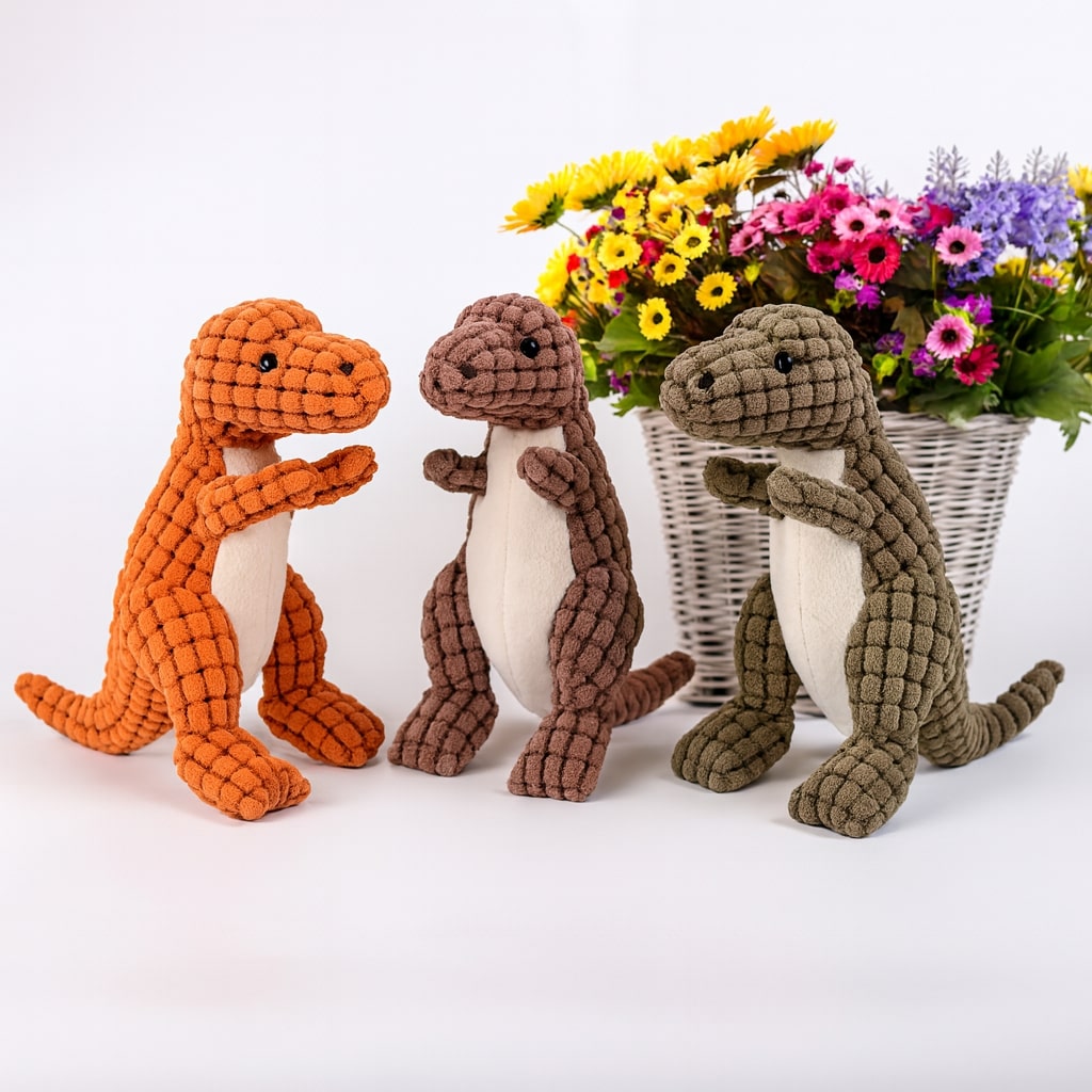 Dinosaur Dog Chew Toy - Heavy Duty Plush for Aggressive Chewers - Dental Care & Interactive Play for Puppies & Large Dogs | Thomler