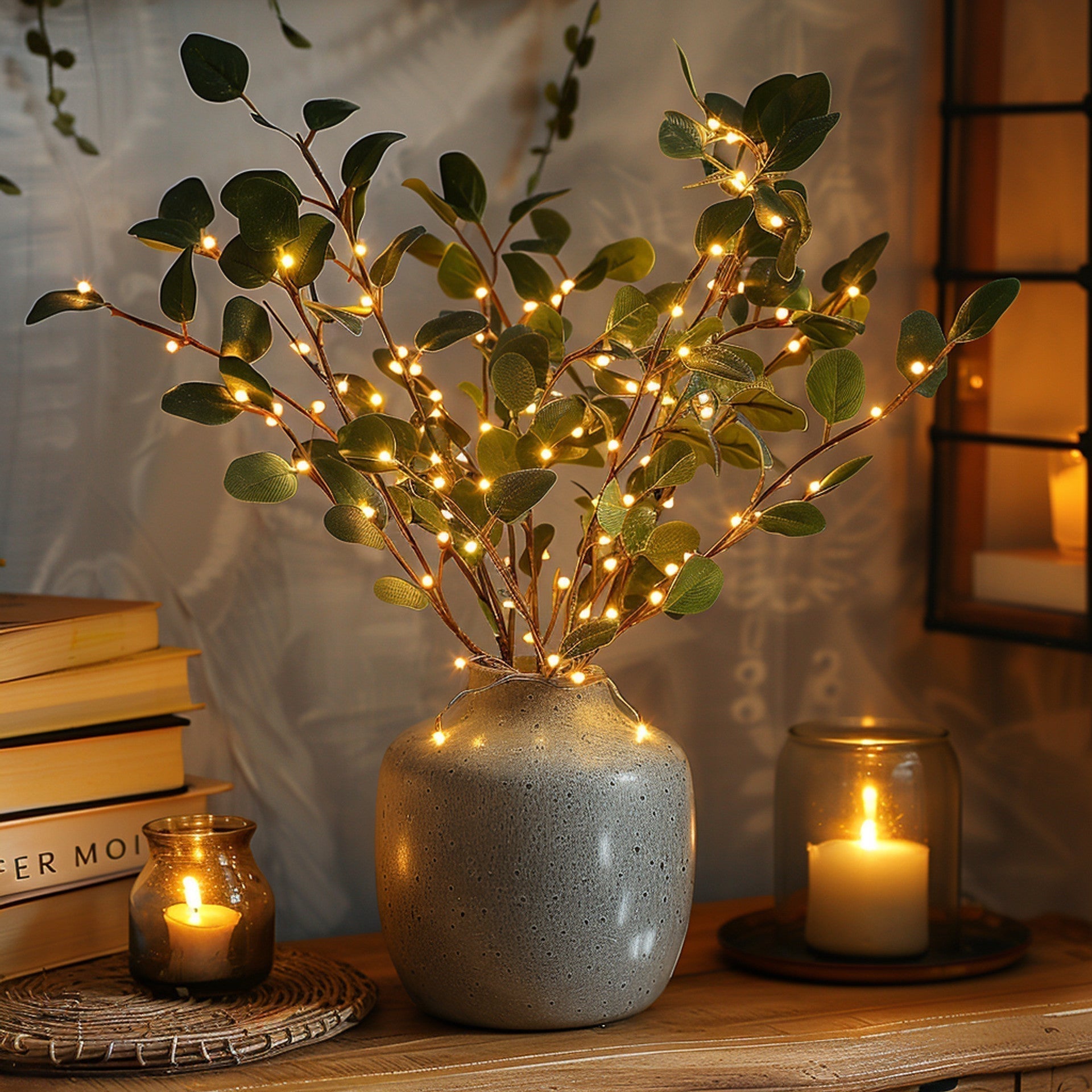 Light Branch Olive 70.0 cm Warm White LED Home Decor Flexible Battery Operated Vase Display Ambient Lighting | Thomler