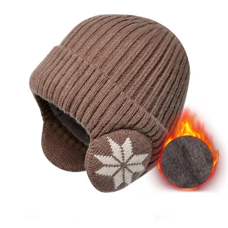 Ribbed Fleece-Lined Winter Hat with Built-In Ear Flaps for Men & Women | Thomler
