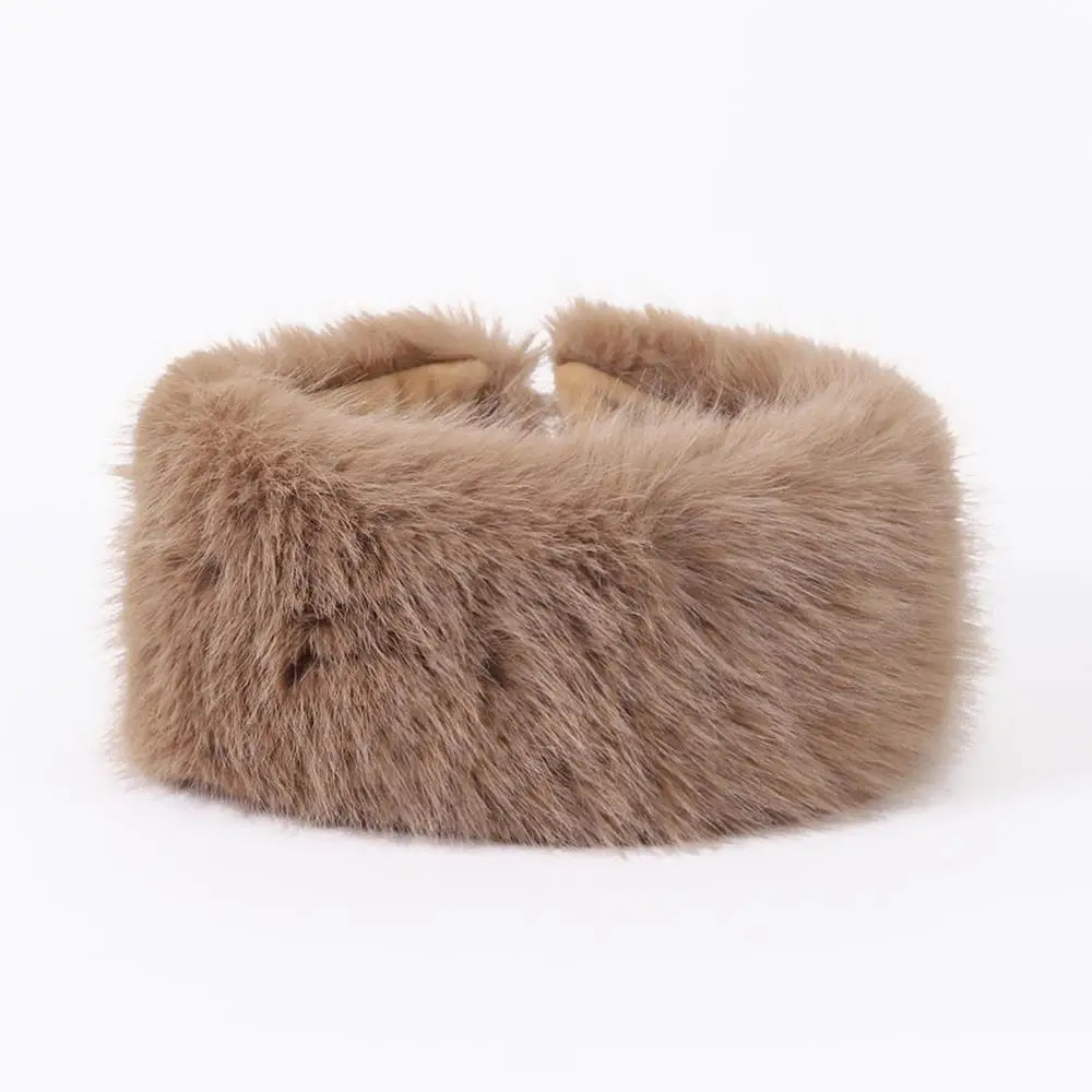 Plush Winter Ear Warmer Band – Soft Vegan Fur Headwrap for Cold Weather, Stretchy Comfort Fit, Multiple Colors, Women's Fashion Accessory | Thomler