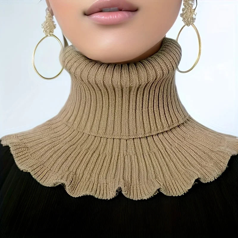 Faux Cashmere Turtleneck Collar Wrap – Soft Detachable Neck Warmer for Layering & Cold Weather Style | Thomler