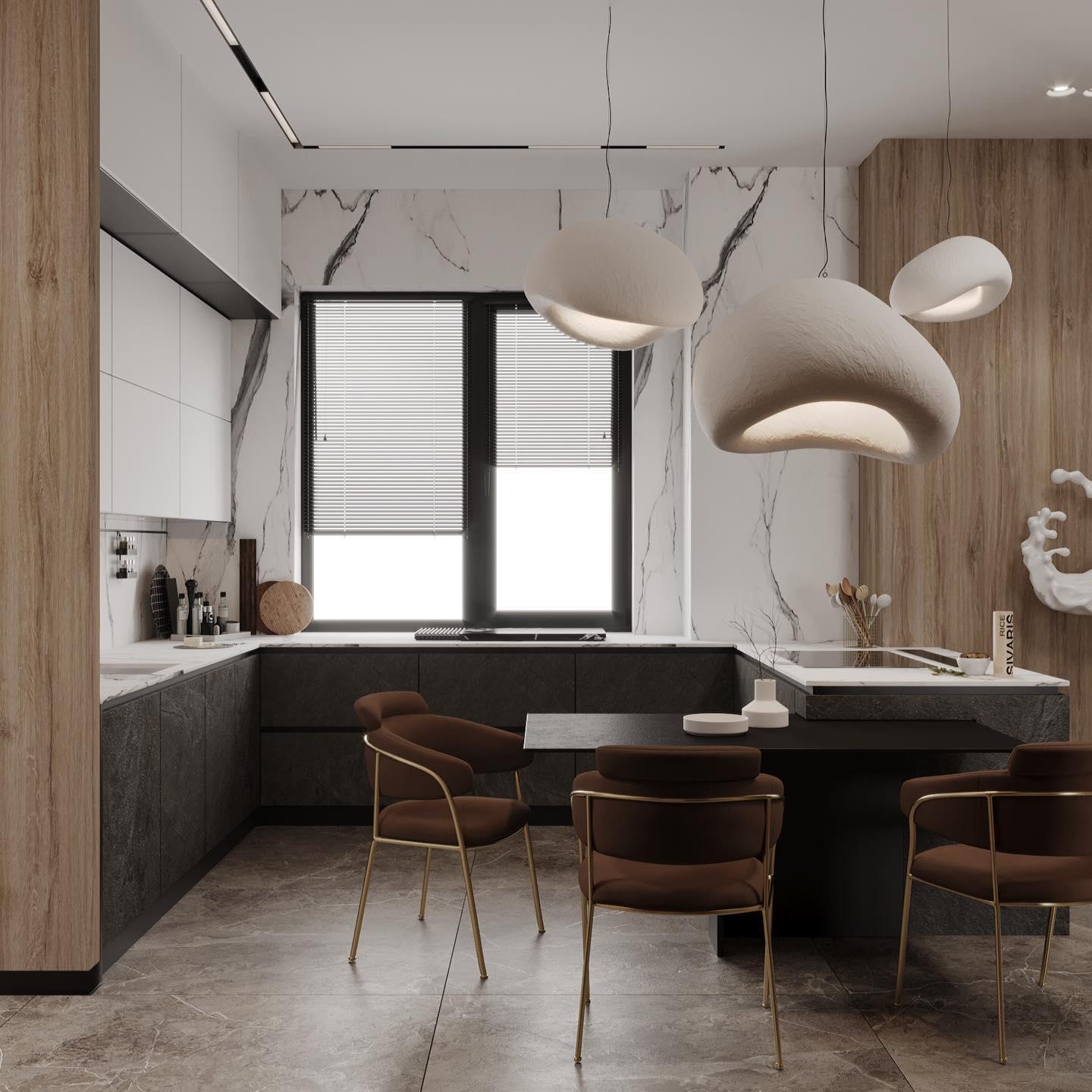 Khmara Pendant Light LED 11.8 in Grey Indoor Ceiling Lamp Adjustable Hanging | Thomler