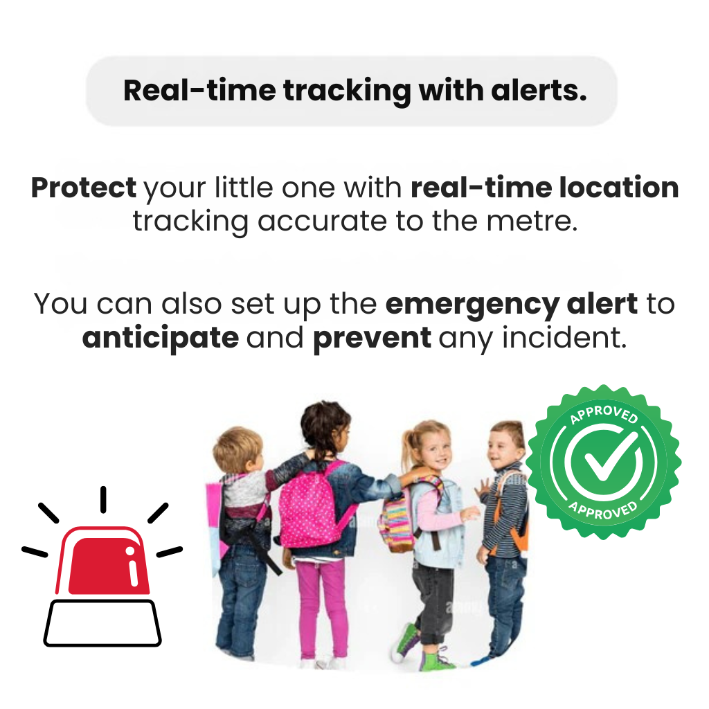 Kids GPS Tracking Tag with Real-Time Location & Emergency Button – Waterproof Clip-On Safety Device for Backpack or Clothing | Thomler