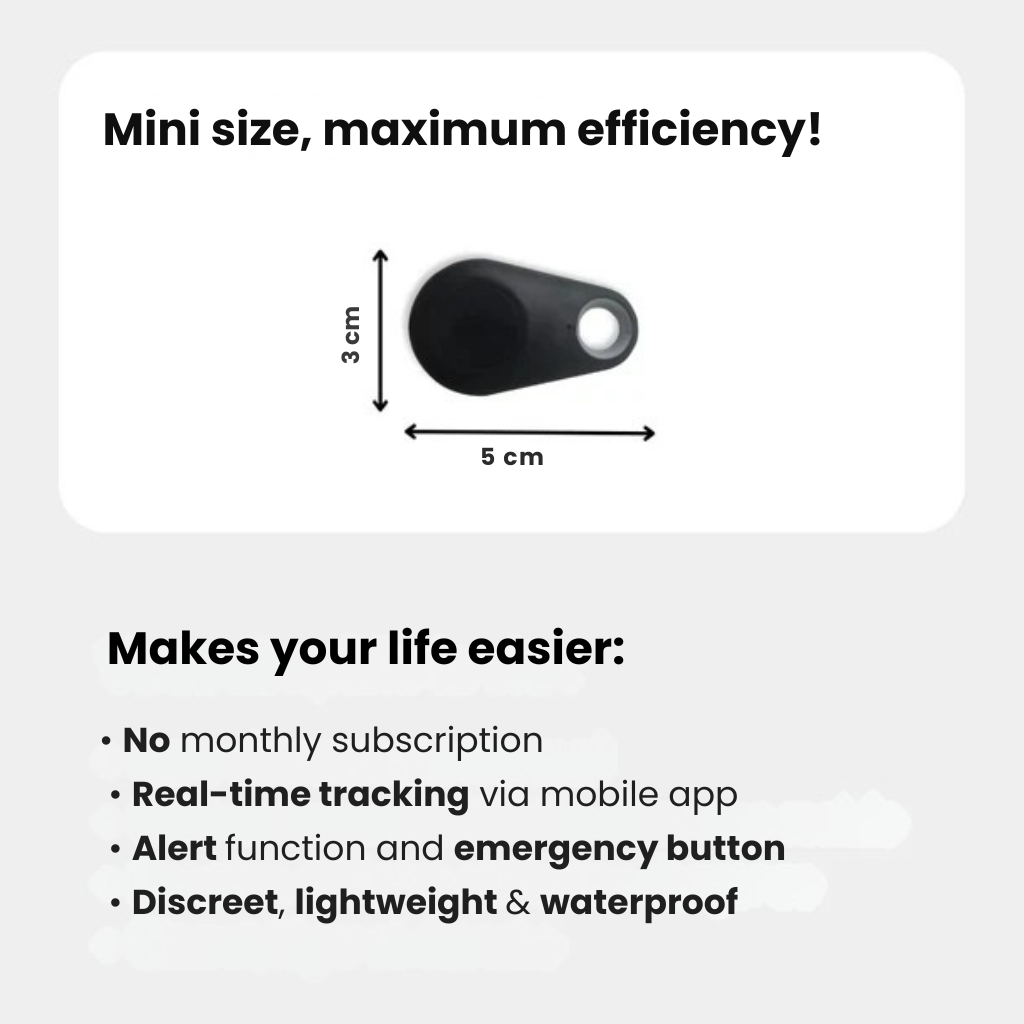 Kids GPS Tracking Tag with Real-Time Location & Emergency Button – Waterproof Clip-On Safety Device for Backpack or Clothing | Thomler