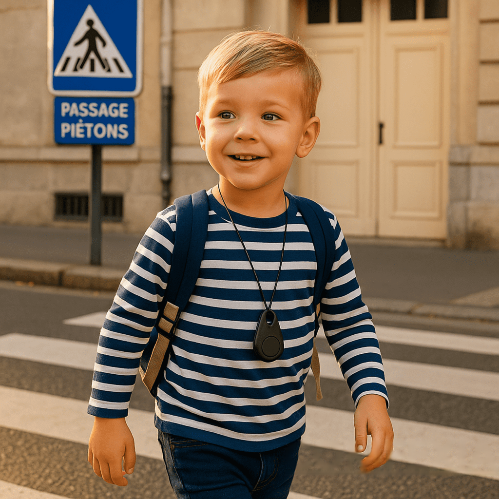 Kids GPS Tracking Tag with Real-Time Location & Emergency Button – Waterproof Clip-On Safety Device for Backpack or Clothing | Thomler