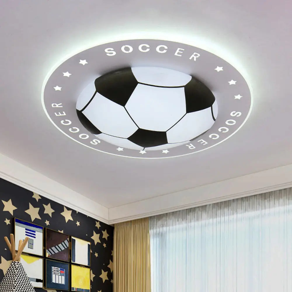 Soccer Ball Ceiling Light Fixture for Kids Room LED Flush Mount 16.5" 20.5" Sports Theme Bedroom Lighting Boys Girls Nursery Acrylic Shade | Thomler