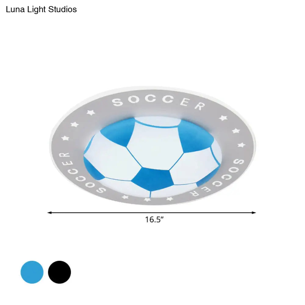Soccer Ball Ceiling Light Fixture for Kids Room LED Flush Mount 16.5" 20.5" Sports Theme Bedroom Lighting Boys Girls Nursery Acrylic Shade | Thomler