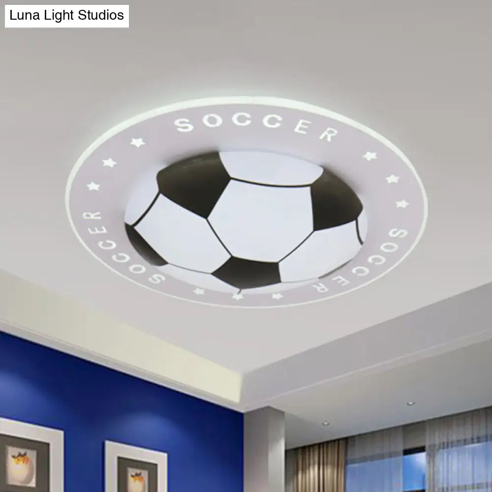 Soccer Ball Ceiling Light Fixture for Kids Room LED Flush Mount 16.5" 20.5" Sports Theme Bedroom Lighting Boys Girls Nursery Acrylic Shade | Thomler