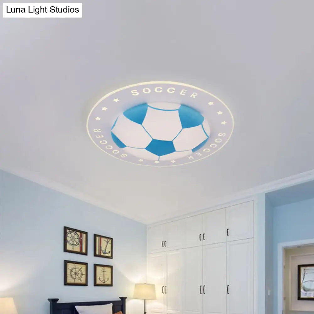 Soccer Ball Ceiling Light Fixture for Kids Room LED Flush Mount 16.5" 20.5" Sports Theme Bedroom Lighting Boys Girls Nursery Acrylic Shade | Thomler