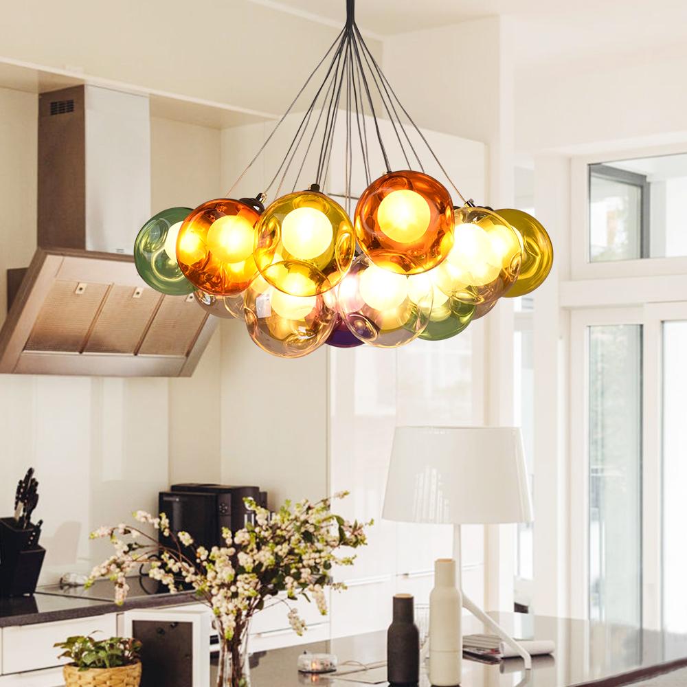 Pendant Light Glass Cluster 50.0 cm Multicolour Modern Kitchen Dining Room Hanging Lamp | Thomler
