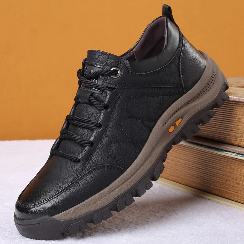 Men's Waterproof Leather Shoes Orthopedic Support Slip Resistant Rubber Sole for All-Day Comfort Walking Work & Outdoor | Thomler
