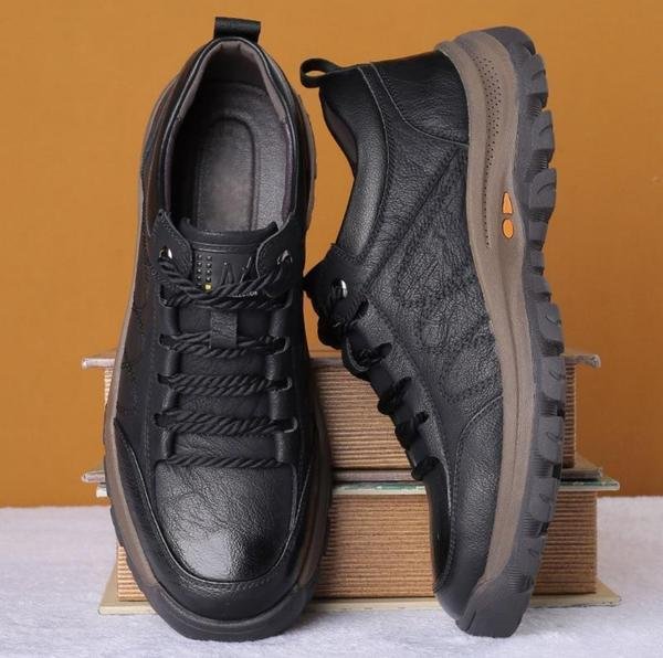 Men's Waterproof Leather Shoes Orthopedic Support Slip Resistant Rubber Sole for All-Day Comfort Walking Work & Outdoor | Thomler