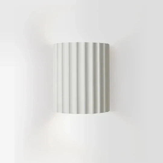 Wall Lamp Resin Ribbed 16.5 cm Terracotta Bedroom Hallway Up Down Accent Lighting Scandinavian Japandi Interior | Thomler