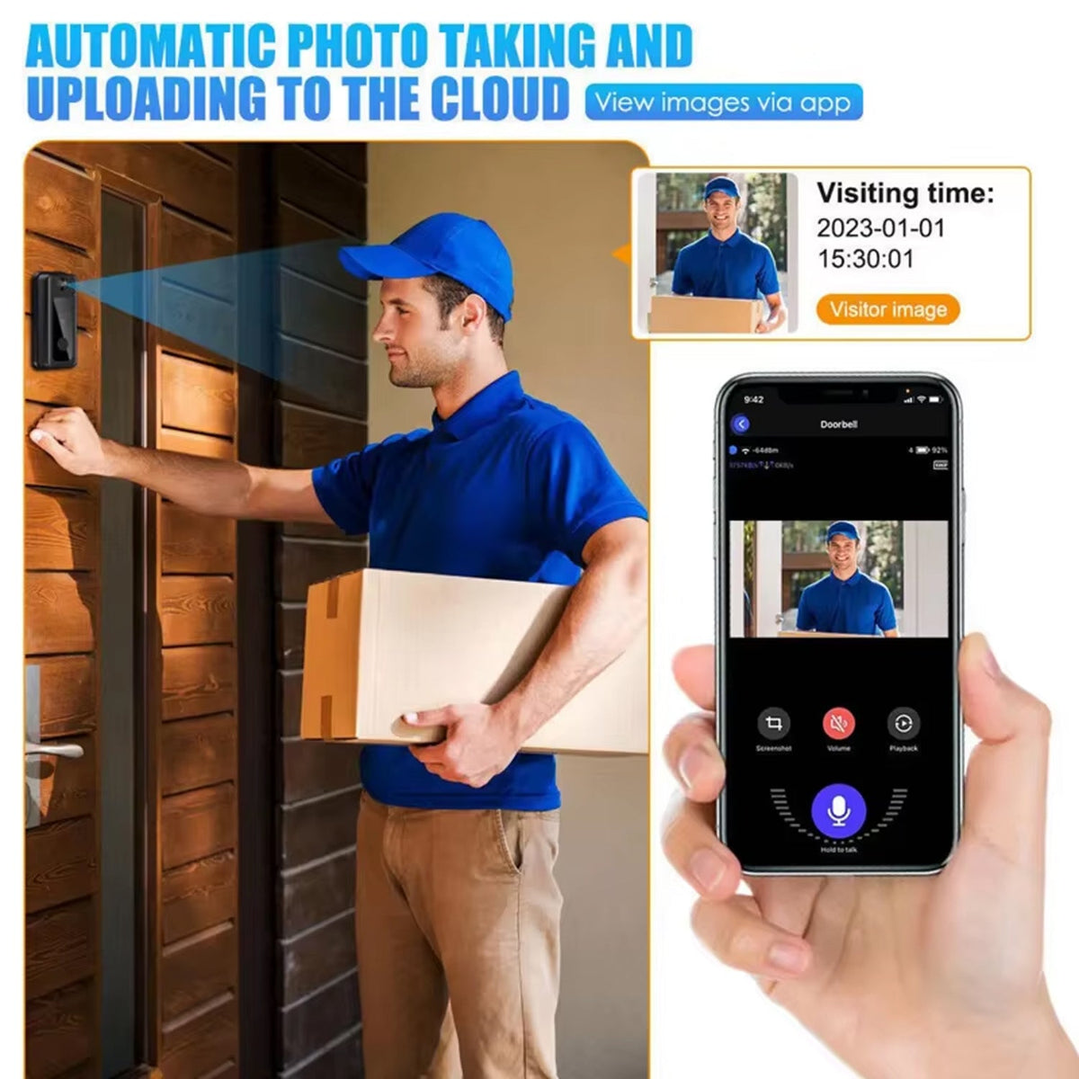 Video Doorbell with Two-Way Talk & Night Vision for Front Door Security | Thomler