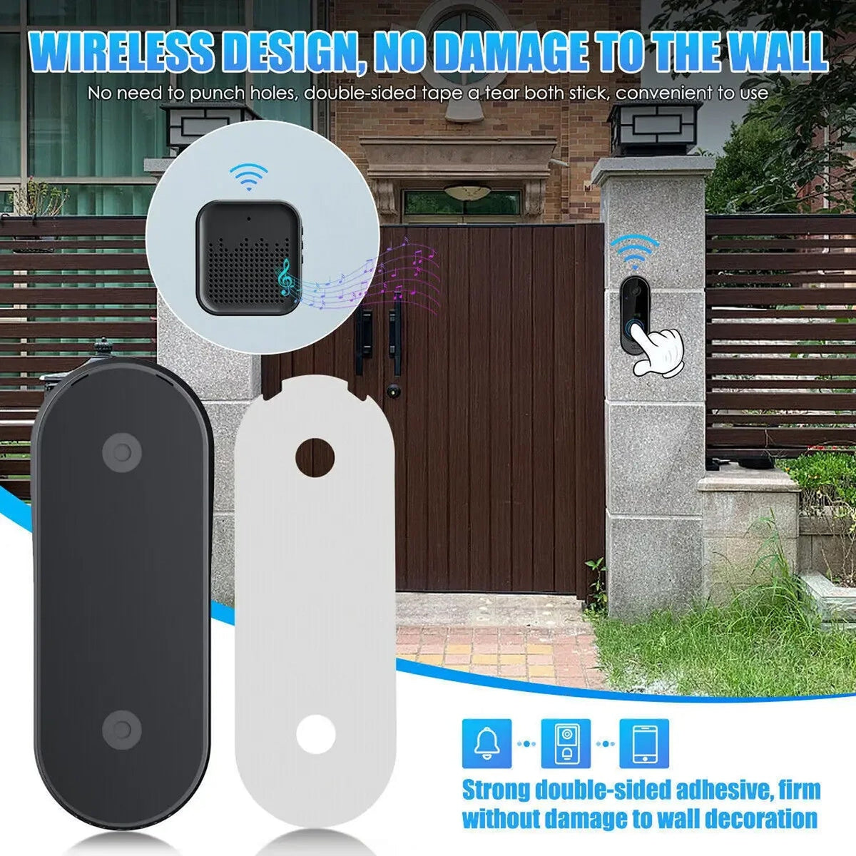 Video Doorbell with Two-Way Talk & Night Vision for Front Door Security | Thomler