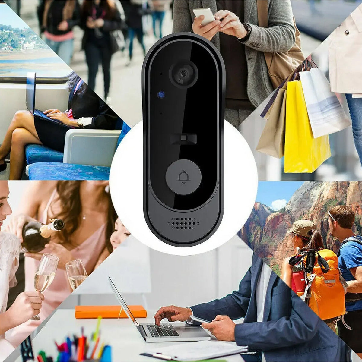 Video Doorbell Camera Wireless with Two-Way Audio, 170° Wide Angle HD Motion Detection for Front Door Entry Security | Thomler
