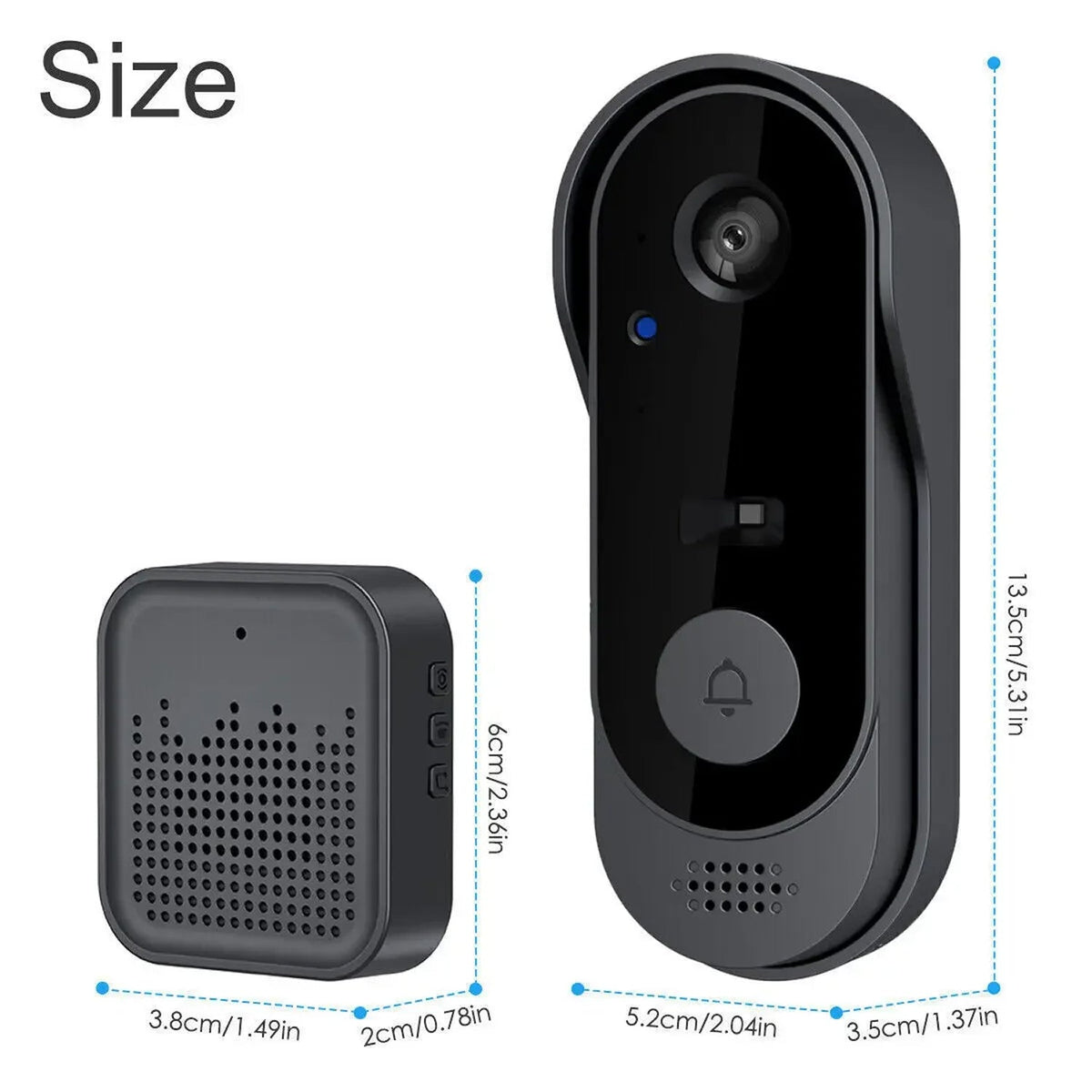 Video Doorbell Camera Wireless with Two-Way Audio, 170° Wide Angle HD Motion Detection for Front Door Entry Security | Thomler