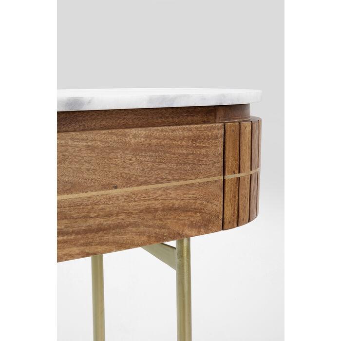Console Table Solid Mango Wood Marble Top 100.0 cm Gold Legs Hallway Living Room Side Table With Drawers | Thomler