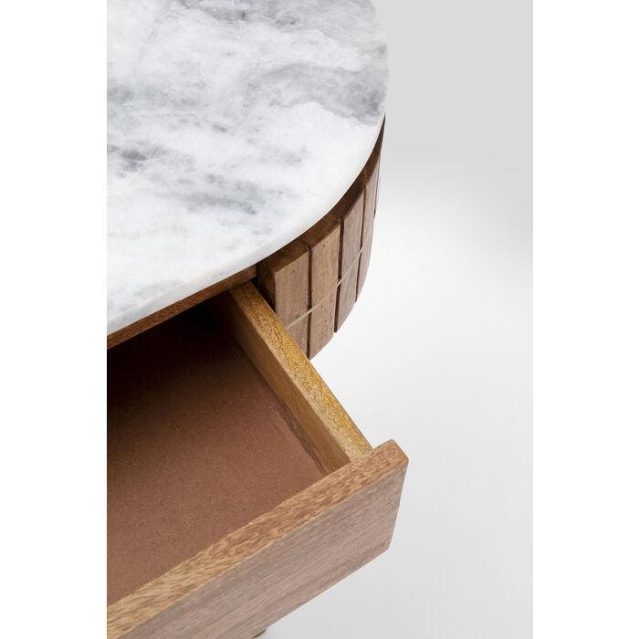 Console Table Solid Mango Wood Marble Top 100.0 cm Gold Legs Hallway Living Room Side Table With Drawers | Thomler