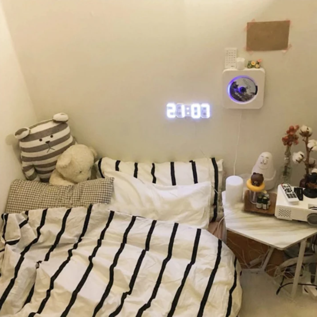 Digital LED Alarm Clock with Temperature Display & Color-Changing Backlight for Bedroom Desk | Thomler