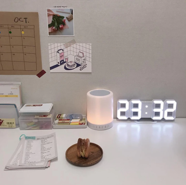 Digital LED Alarm Clock with Temperature Display & Color-Changing Backlight for Bedroom Desk | Thomler