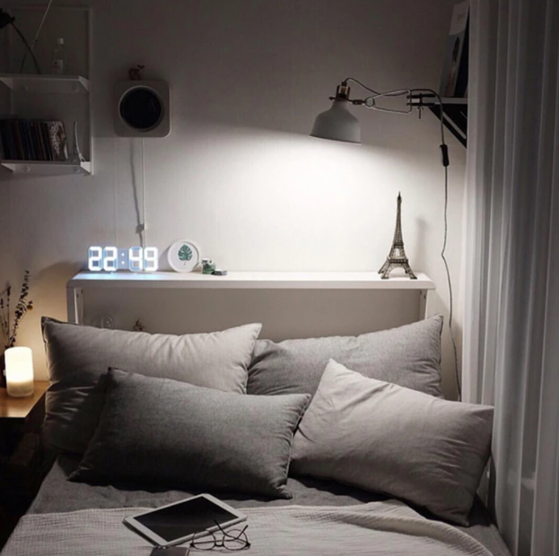 Digital LED Alarm Clock with Temperature Display & Color-Changing Backlight for Bedroom Desk | Thomler