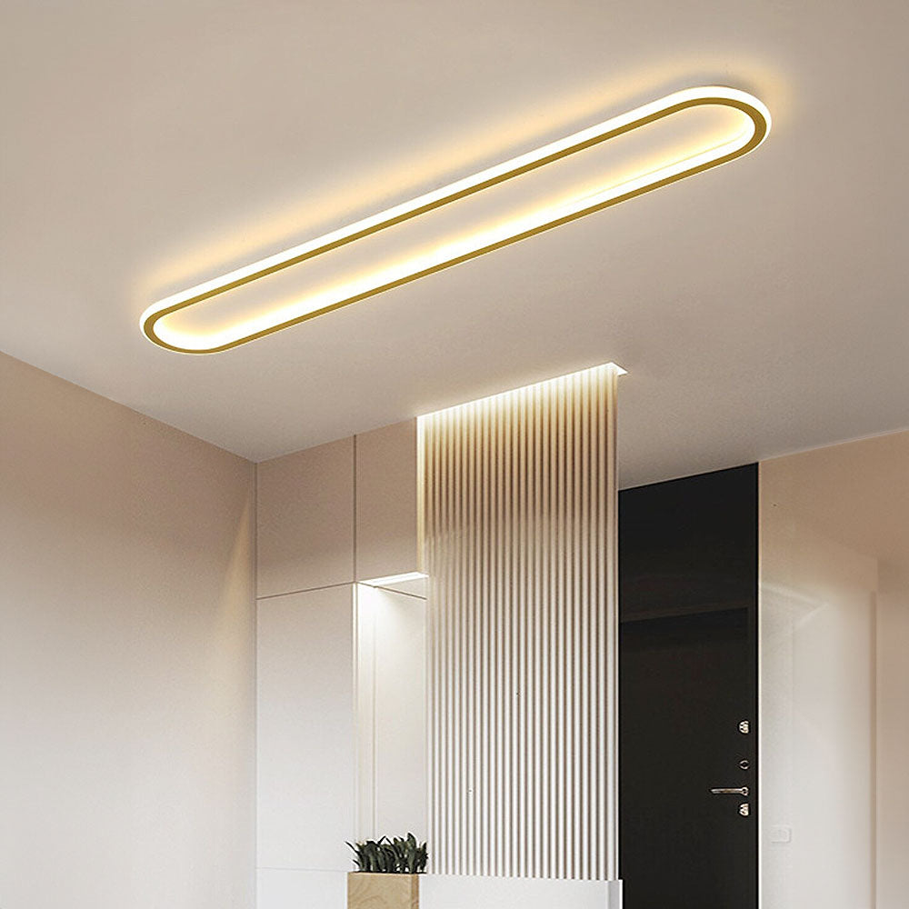 Ceiling Light Integrated LED Elongated Rounded Black White Hallway Bedroom Living Room Modern Flush Mount Lighting | Thomler