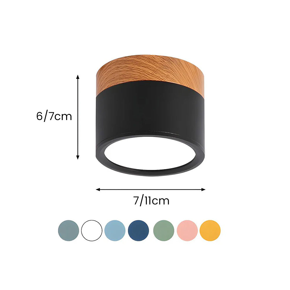 Ceiling Light Aluminium Wood LED 5W 7W Modern Hallway Living Room Surface Mount Lamp | Thomler