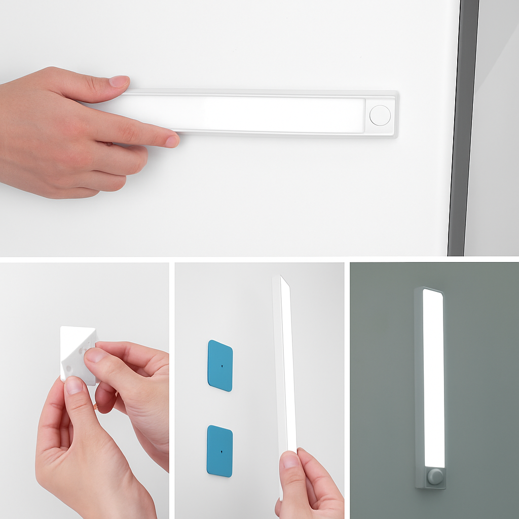USB Rechargeable Motion Sensor LED Under Cabinet Light Stick, Magnetic Wireless Bar Light for Closet Pantry Kitchen Hallway Wardrobe | Thomler