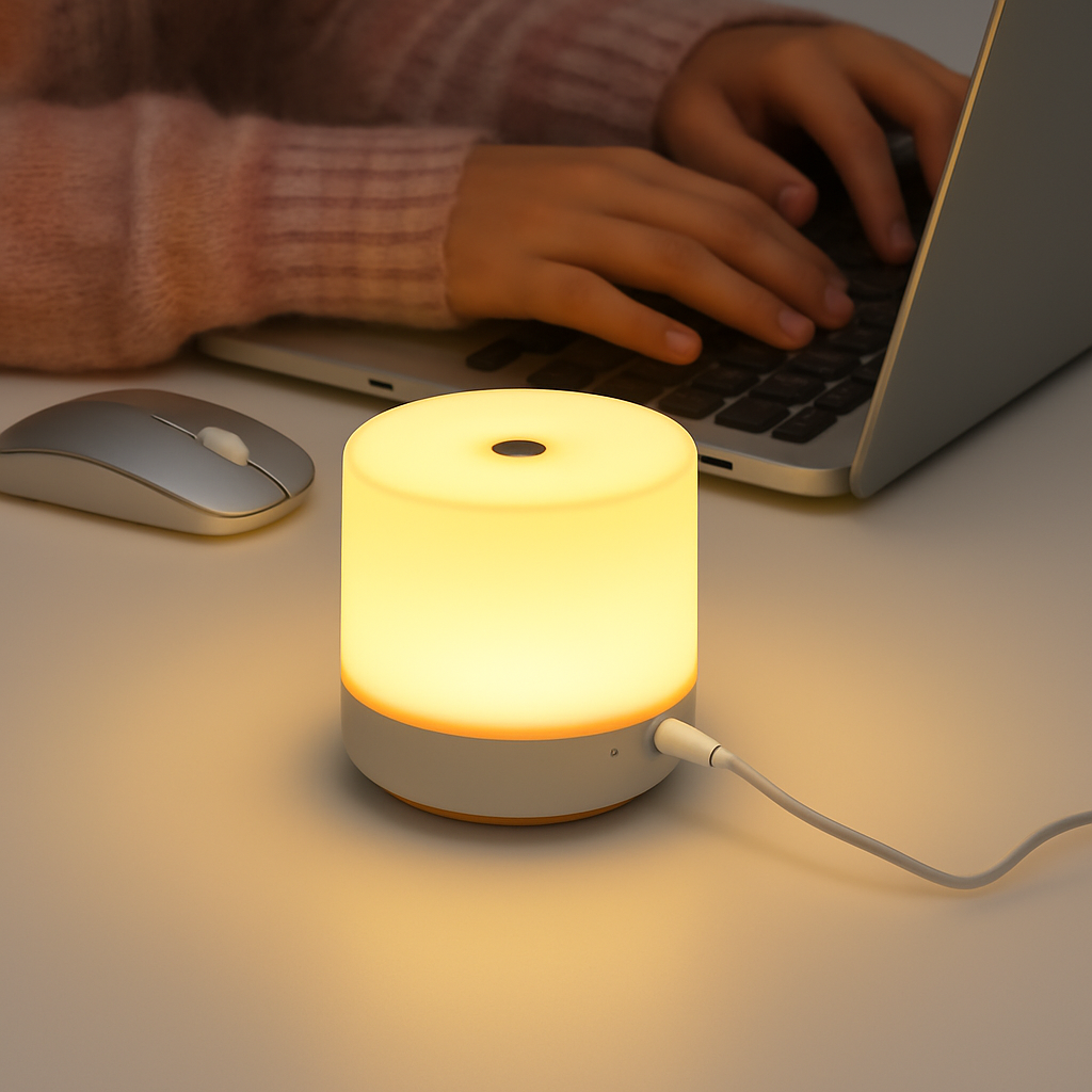 USB Touch-Control Bedside Lamp with 3 Brightness Levels – Portable LED Reading Light for Desk, Nightstand & Dorm Room | Thomler