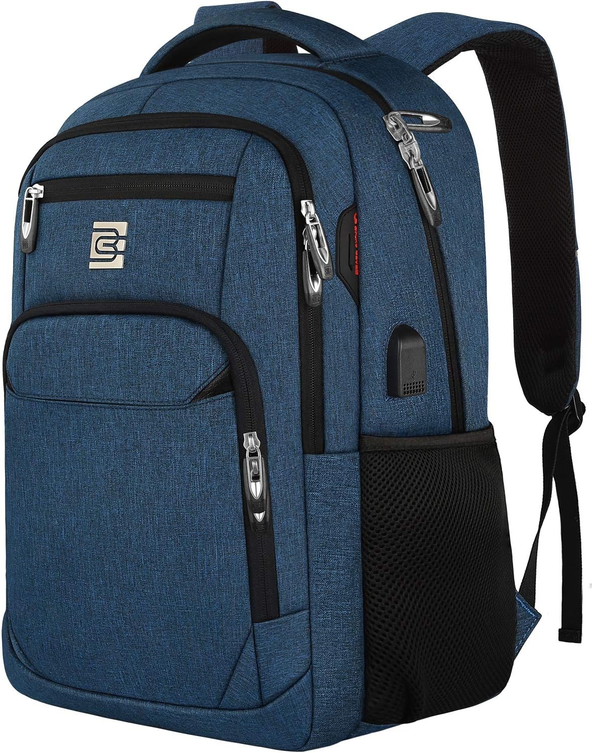 Tech Backpack for Laptops Up to 15.6 Inches with Integrated USB Power Port & Hidden Security Pocket | Polyester Daypack for College Students | Thomler